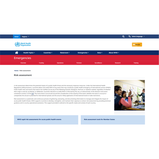 Rapid risk assessments