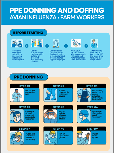 Pre-donning and doffing of PPE by healthcare workers in the event of avian influenza